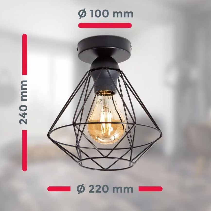 Ceiling light 1xE27/40W/230V black