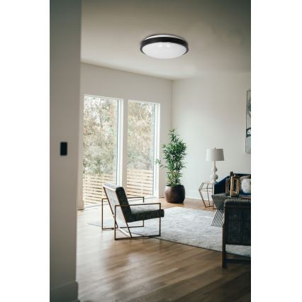 Ceiling light 2xE27/40W/230V Ø 29.5 cm black