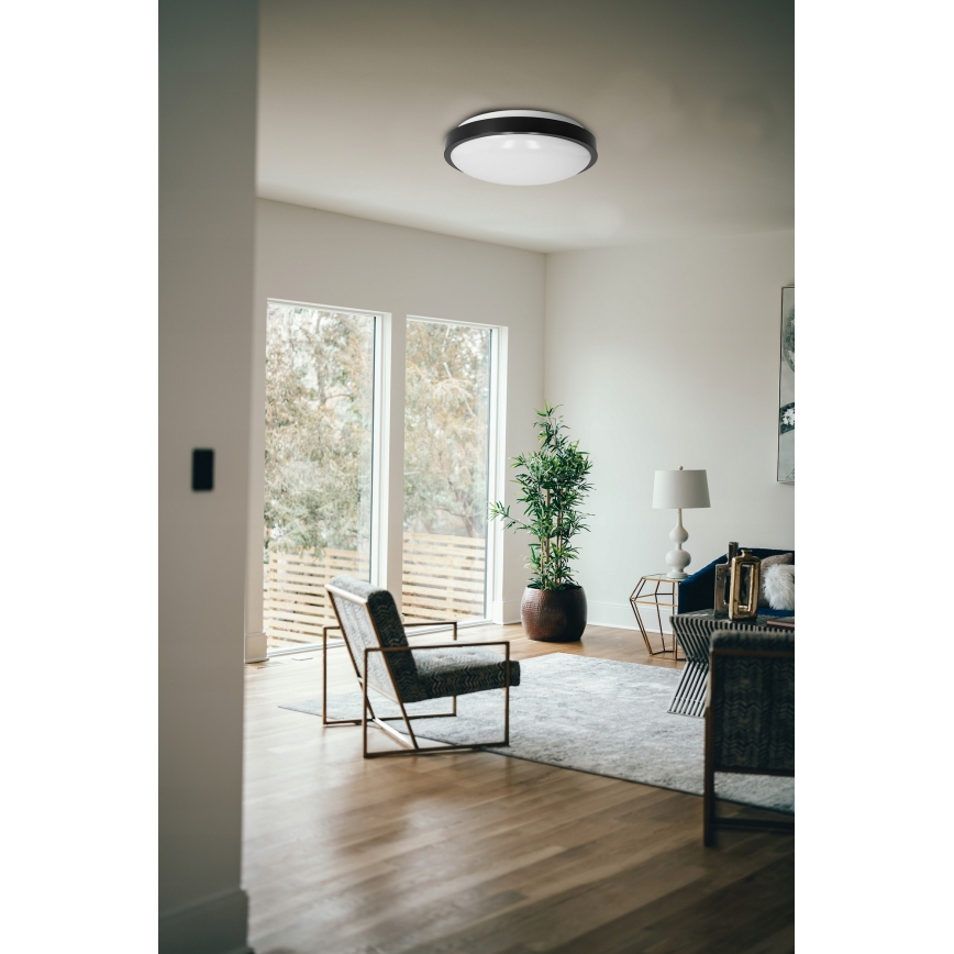 Ceiling light 2xE27/40W/230V Ø 29.5 cm black