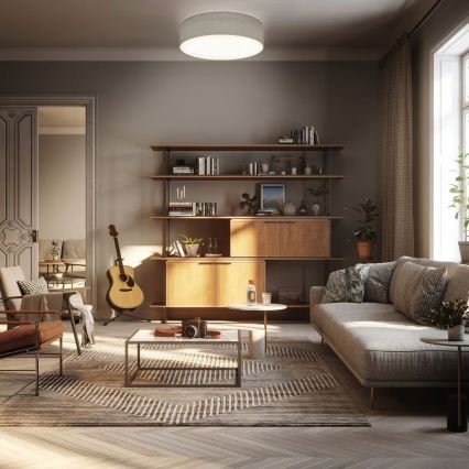 Ceiling light 2xE27/40W/230V Ø 38 cm beige