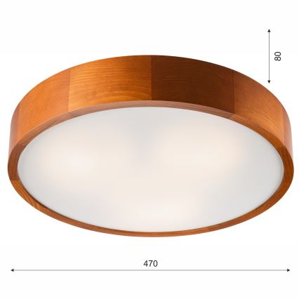 Ceiling light 3xE27/60W/230V pine - FSC certified