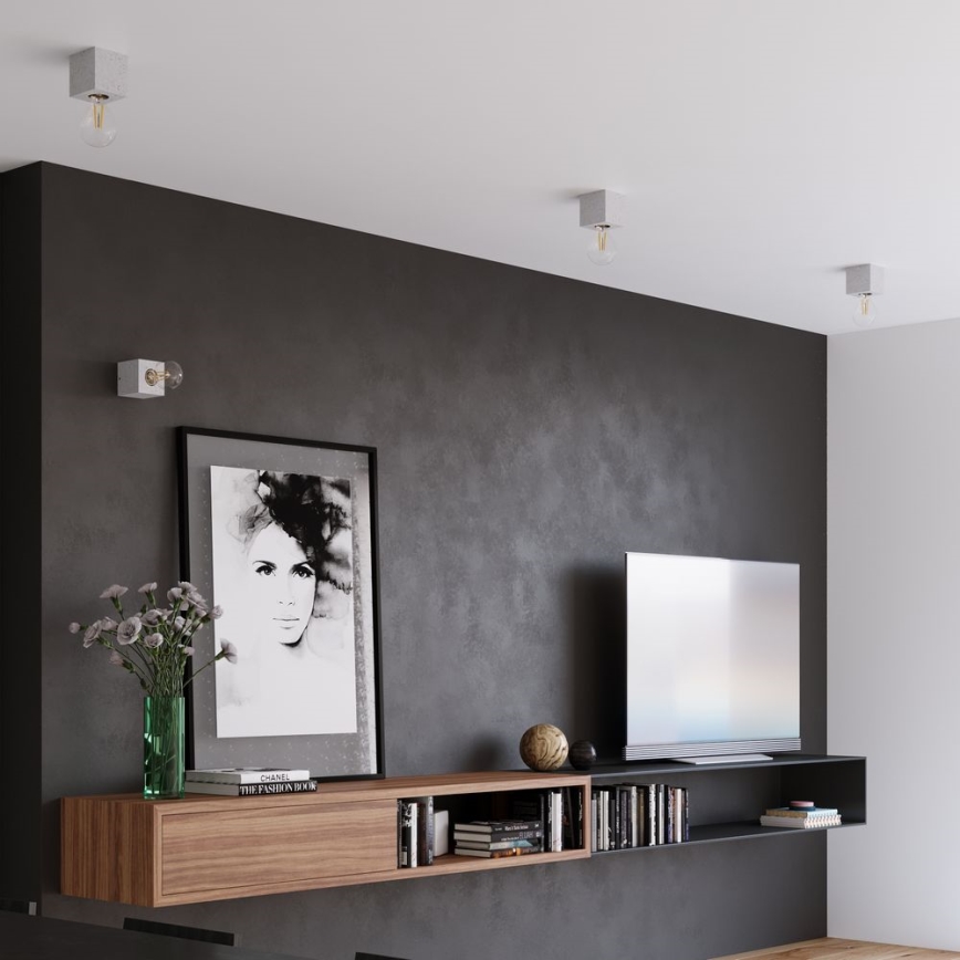 Ceiling light ABEL 1xE27/60W/230V concrete