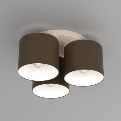 Ceiling light ARDEN 3xE27/15W/230V Ø 30 cm beige/brown