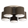 Ceiling light ARDEN 5xE27/15W/230V Ø 58 cm beige/brown