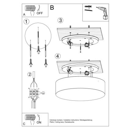 Ceiling light ARENA 4xE27/60W/230V black