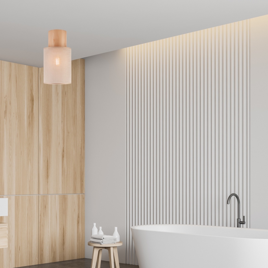 Ceiling light ARI 1xE27/60W/230V d. 16 cm beige beech
