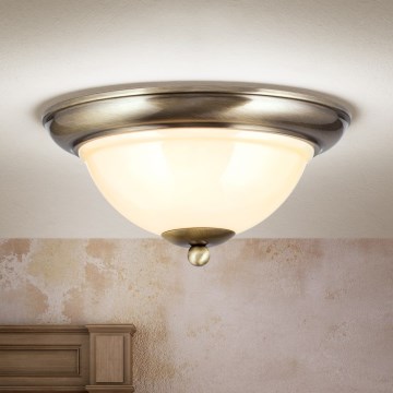 Ceiling light AUSTRIAN OLD LAMP 2xE27/60W/230V d. 27 cm bronze/beige