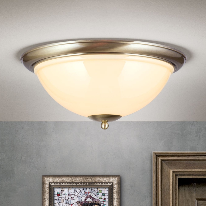 Ceiling light AUSTRIAN OLD LAMP 3xE27/60W/230V d. 50 cm bronze/beige