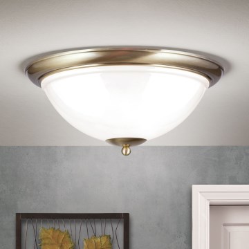 Ceiling light AUSTRIAN OLD LAMP 3xE27/60W/230V d. 50 cm bronze/white