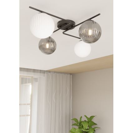 Ceiling light AZURA 4xE14/10W/230V black/grey/white