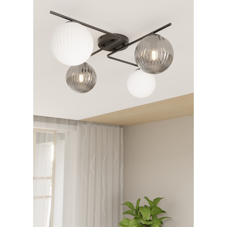 Ceiling light AZURA 4xE14/10W/230V black/grey/white