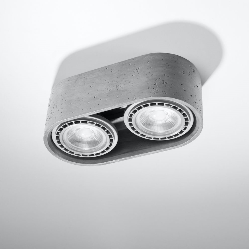 Ceiling light BASIC AR111 2xGU10/40W/230V concrete