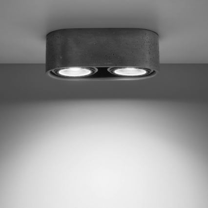 Ceiling light BASIC AR111 2xGU10/40W/230V concrete