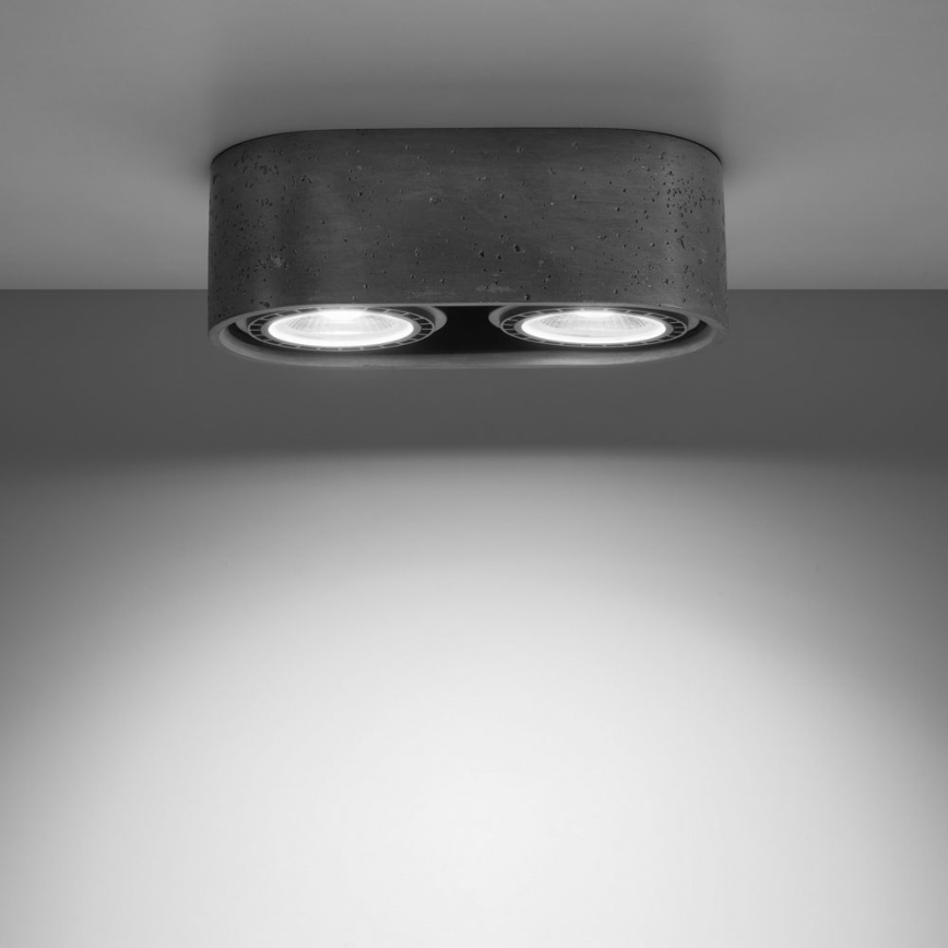 Ceiling light BASIC AR111 2xGU10/40W/230V concrete