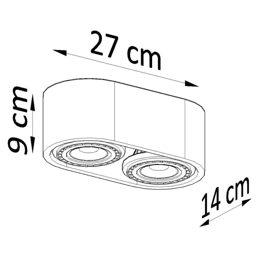 Ceiling light BASIC AR111 2xGU10/40W/230V concrete