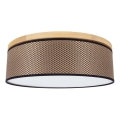 Ceiling light BENITA, 2x E27, 25W, 230V, Ø 48 cm, brown/oak