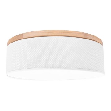 Ceiling light BENITA 2×E27/25W/230V Ø 48 cm white/oak