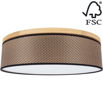 Ceiling light BENITA 4xE27/25W/230V d. 58 cm brown/oak – FSC certified