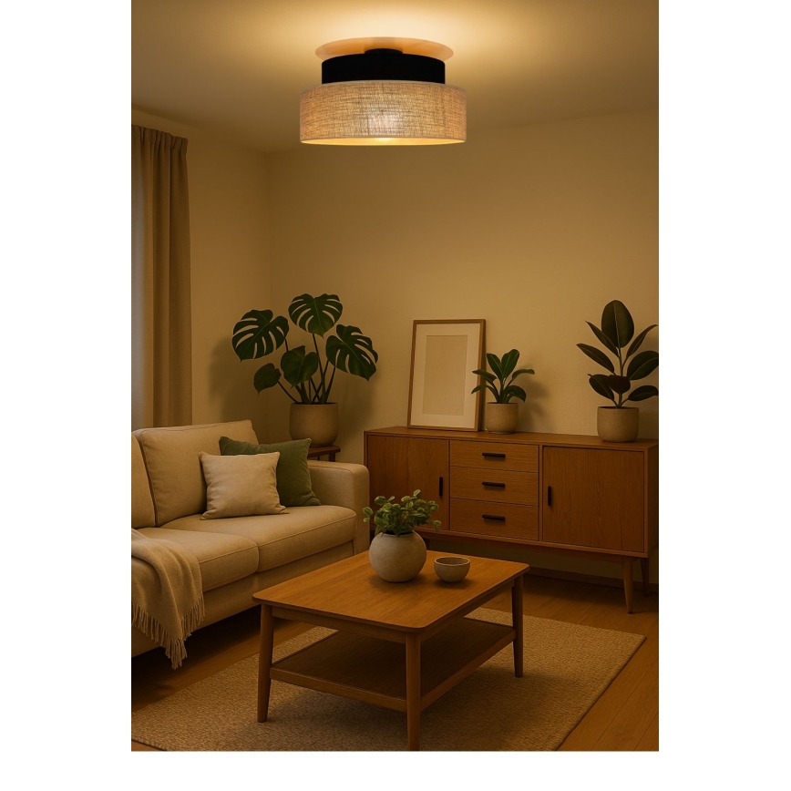 Ceiling light BOHO 1xE27/60W/230V black/beige