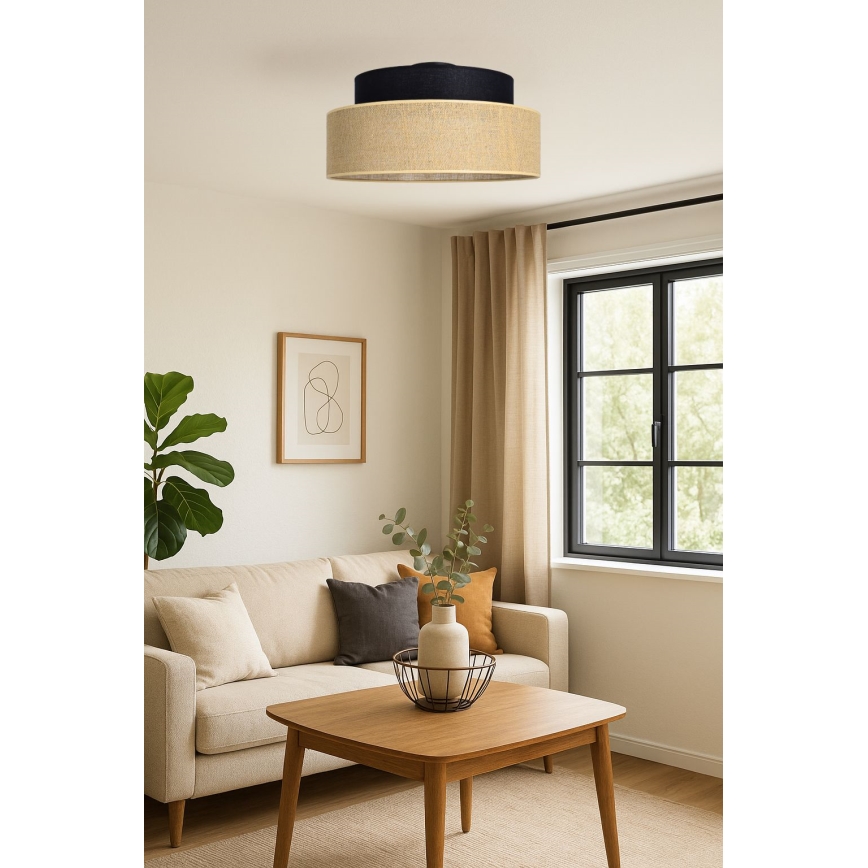 Ceiling light BOHO 1xE27/60W/230V black/beige