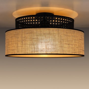 Ceiling light BOHO 1xE27/60W/230V black/rattan