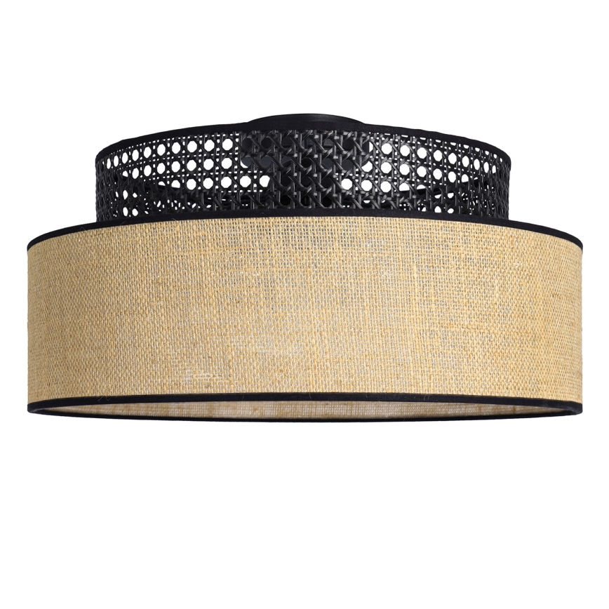 Ceiling light BOHO 1xE27/60W/230V black/rattan