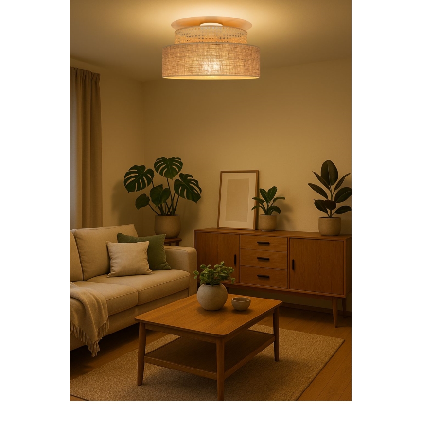 Ceiling light BOHO 1xE27/60W/230V rattan