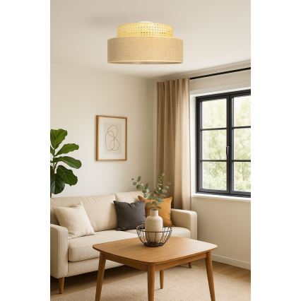 Ceiling light BOHO 1xE27/60W/230V rattan