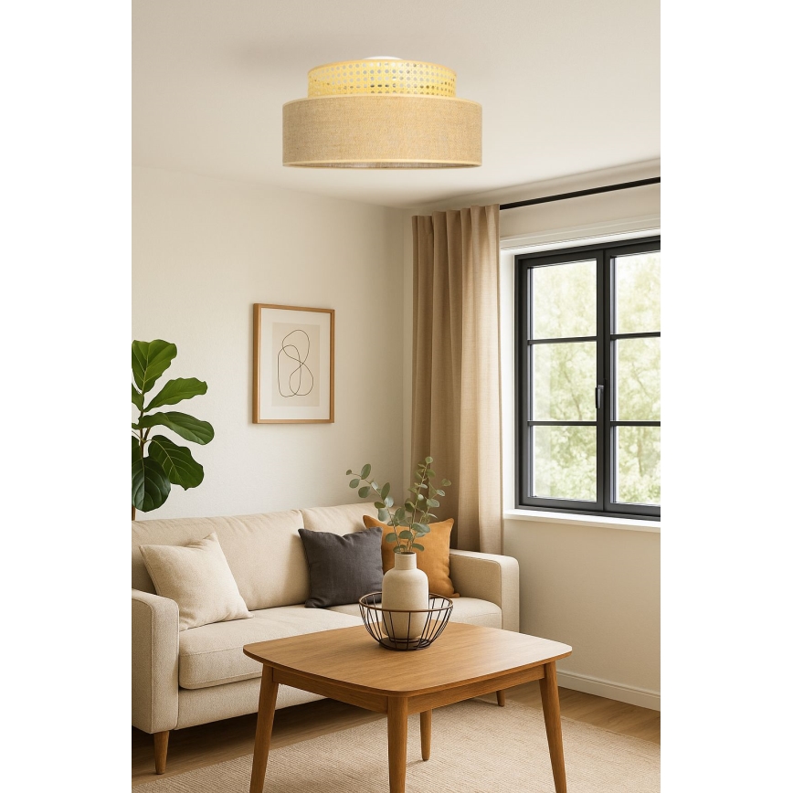 Ceiling light BOHO 1xE27/60W/230V rattan