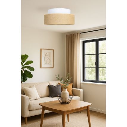 Ceiling light BOHO 1xE27/60W/230V white/beige