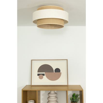 Ceiling light BOHO 1xE27/60W/230V Ø 40 cm cream/jute