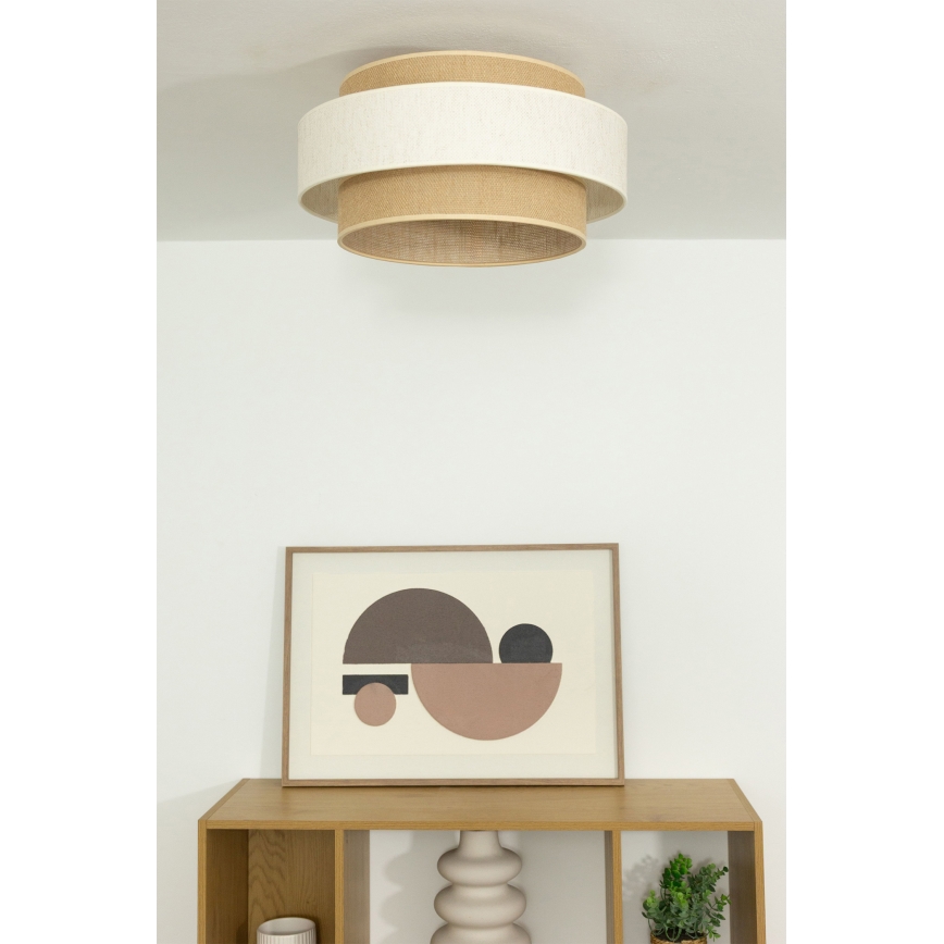 Ceiling light BOHO 1xE27/60W/230V Ø 40 cm cream/jute