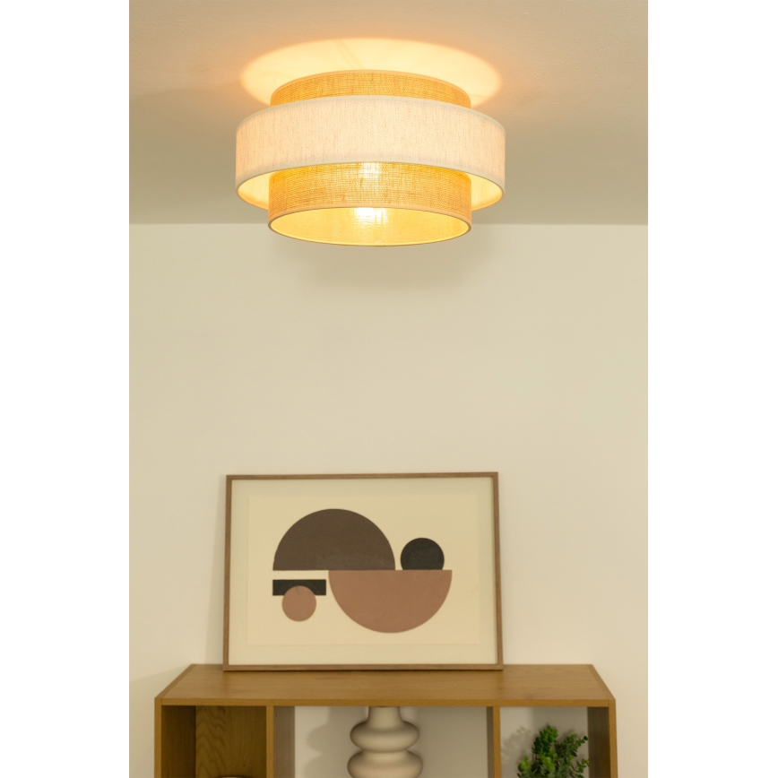 Ceiling light BOHO 1xE27/60W/230V Ø 40 cm cream/jute