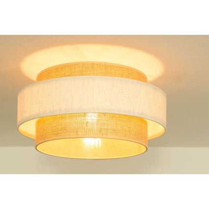 Ceiling light BOHO 1xE27/60W/230V Ø 40 cm cream/jute