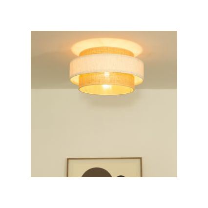 Ceiling light BOHO 1xE27/60W/230V Ø 40 cm cream/jute