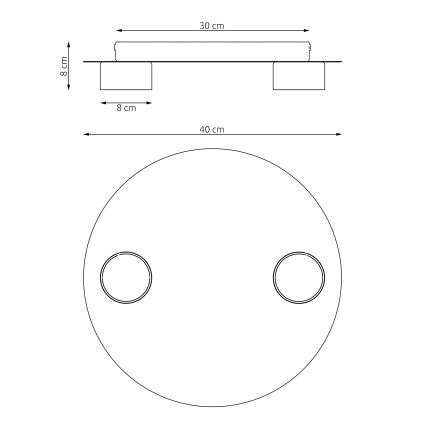 Ceiling light BOLX 2xGX53/10W/230V beige