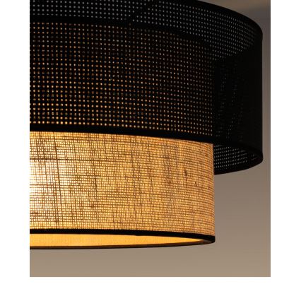 Ceiling light BORHO 1xE27/60W/230V dia. 40 cm black/jute