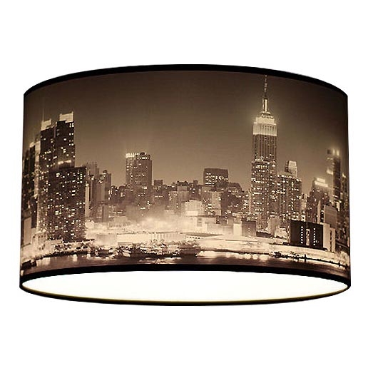 Ceiling light CITY black and white skyscrapers 2xE27/60W/230V