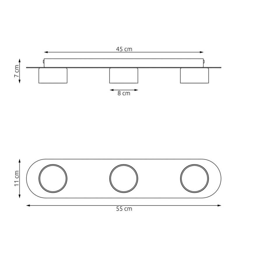 Ceiling light DIAZ 3xGX53/12W/230V black