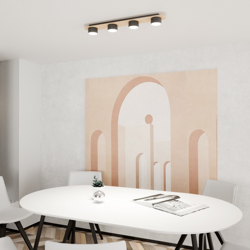 Ceiling light DIAZ 4xGX53/12W/230V black/brown