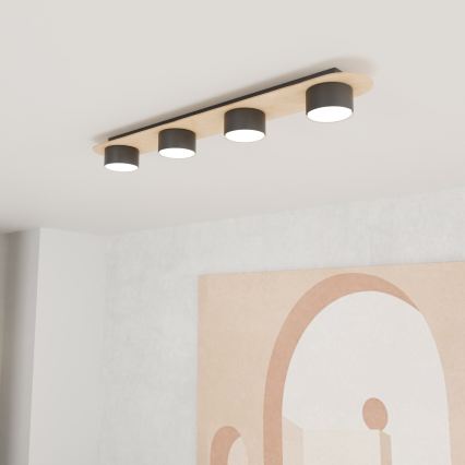 Ceiling light DIAZ 4xGX53/12W/230V black/brown