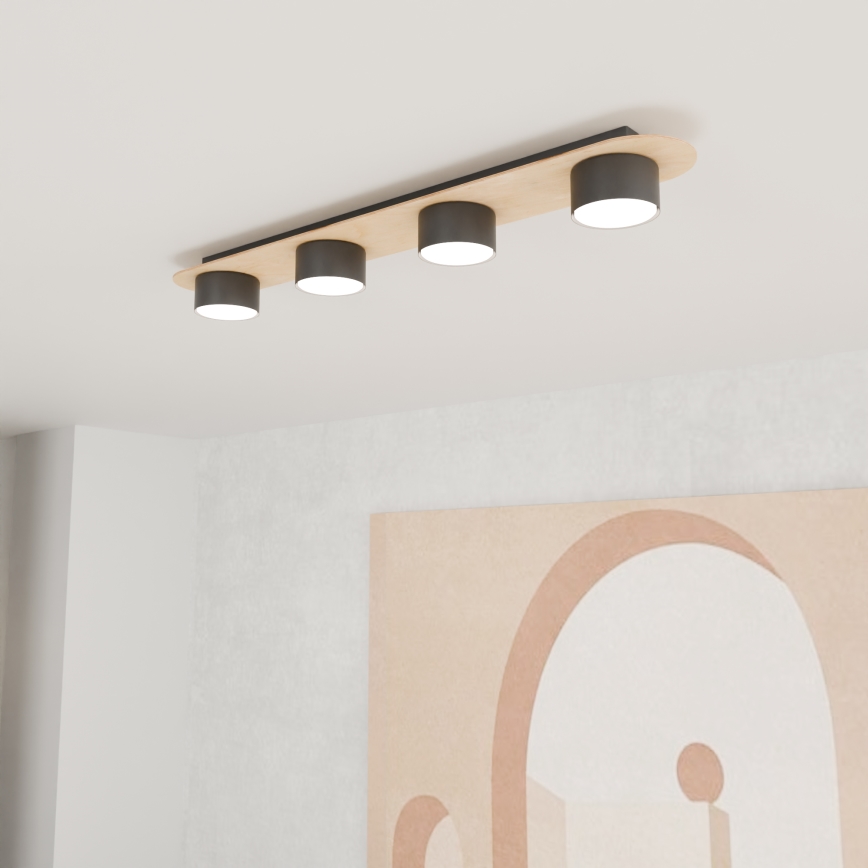 Ceiling light DIAZ 4xGX53/12W/230V black/brown