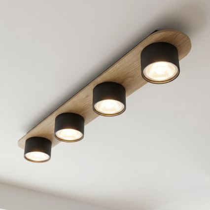 Ceiling light DIAZ 4xGX53/12W/230V black/brown