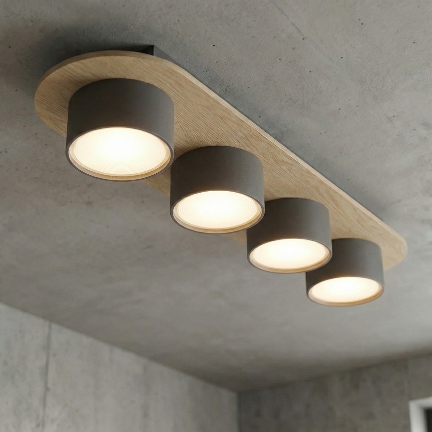 Ceiling light DIAZ 4xGX53/12W/230V black/brown