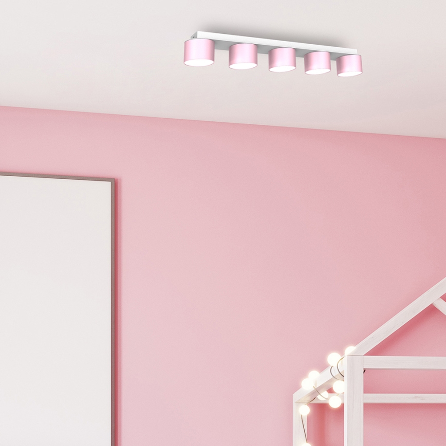 Ceiling light DIXIE 5xGX53/11W/230V pink