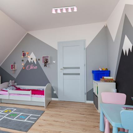 Ceiling light DIXIE 5xGX53/11W/230V pink