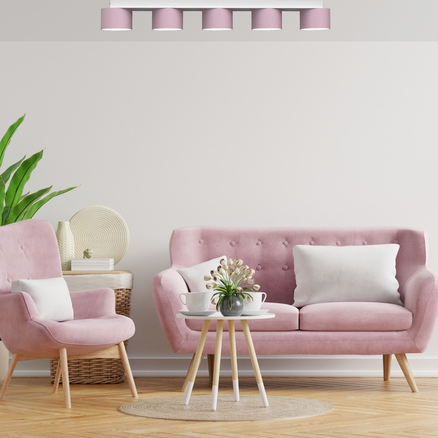 Ceiling light DIXIE 5xGX53/11W/230V pink