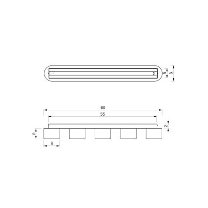 Ceiling light DIXIE 5xGX53/11W/230V pink