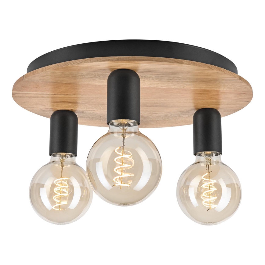 Ceiling light DUSTY 3xE27/15W/230V d. 34 cm oak/black