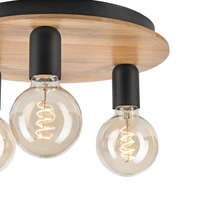 Ceiling light DUSTY 3xE27/15W/230V d. 34 cm oak/black